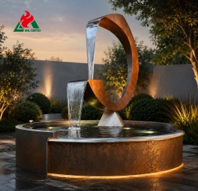 jeu d'eau en acier corten